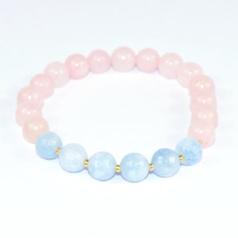 GEMSTONE | Rose Quartz Agate Beaded Bracelet